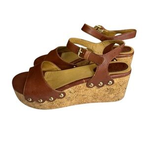 Bussola Mansfield Marcia Strappy Wedge Cork Heels Platform Sandals